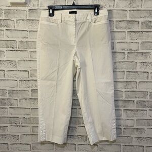 Women’s Talbots white perfect skimmer curvy cropped casual pants 6